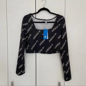 Women’s Adidas Shiny Monogrammed Crop Top Size Large